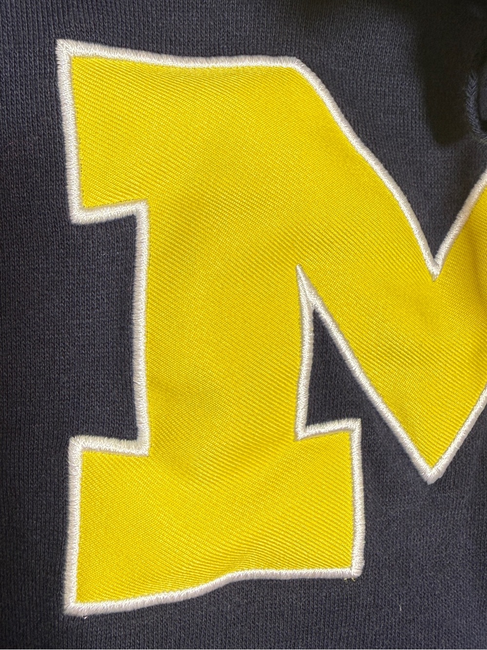 Stadium Athletics University of Michigan Logo Navy & Yellow Hooded Sweatshirt M - Picture 4 of 6